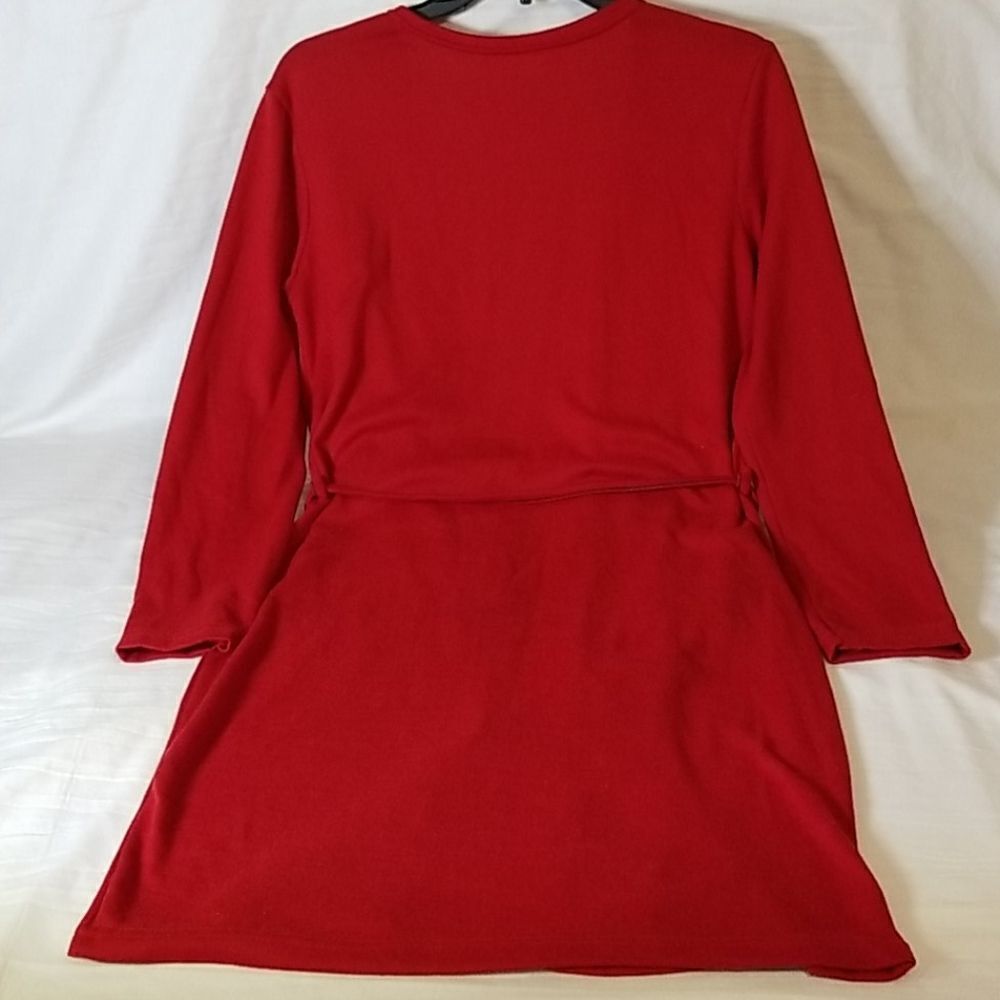Deep‎ Red Double Pocket Bathrobe - Picture 5 of 7